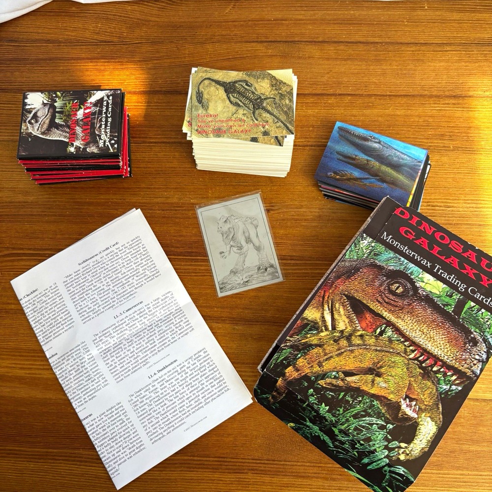 Monster wax opened trading cards and metal card press plate